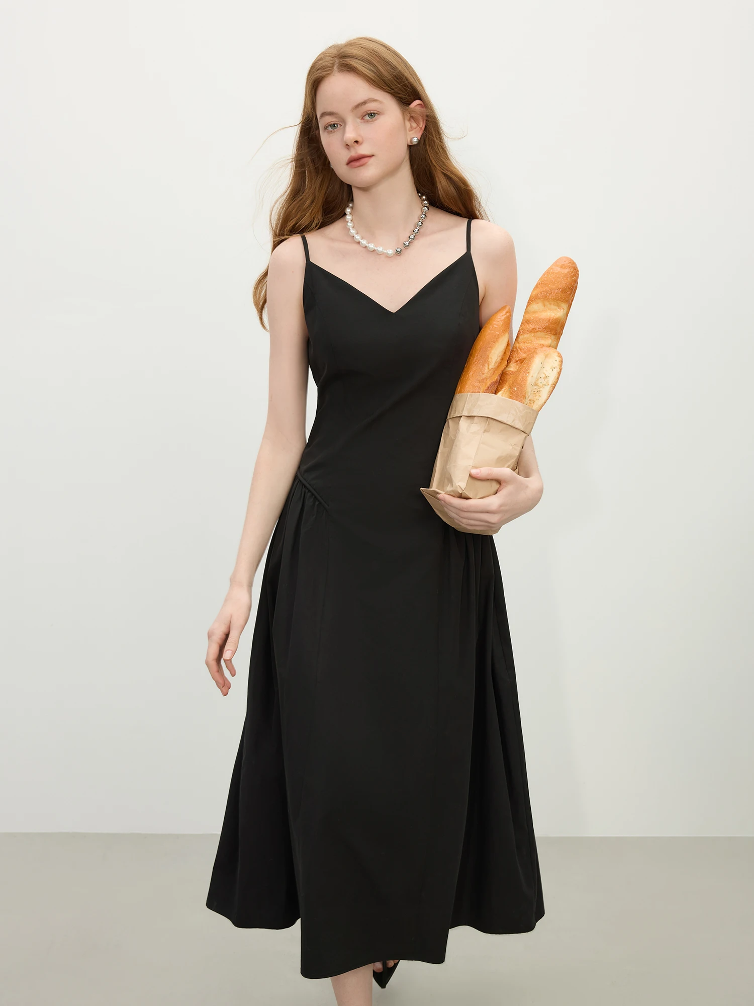 navy blue dress for baby girl Crepe Strappy Back Pocket A-Line Gown by Tiffany Designs 16371 6 / Ivory main image 0