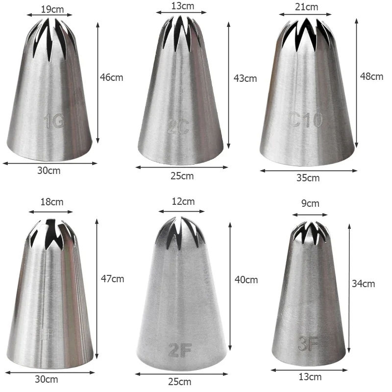 1G#2C#C10 Large Cream Nozzles Rose Flower Icing Piping Nozzle Cherry Blossoms Pastry Tips Cupcake Cookie Confectionery Cake Tool Cake Decorating Tip Set Cake Icing Nozzles Baking Nozzle Set Cake Decorating Nozzle Set Baking Supplies