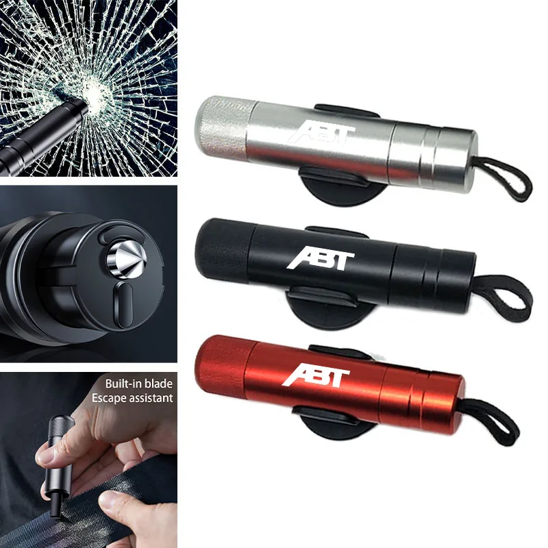 3D Metal Abt Car Safety Hammer Auto Window Breaker Seat Belt Cutter Car Rescue Per Audi A6 C6 C5 A4 A3 A1 A7 A5 Q2L Q3 Q5 Q7 Rs5