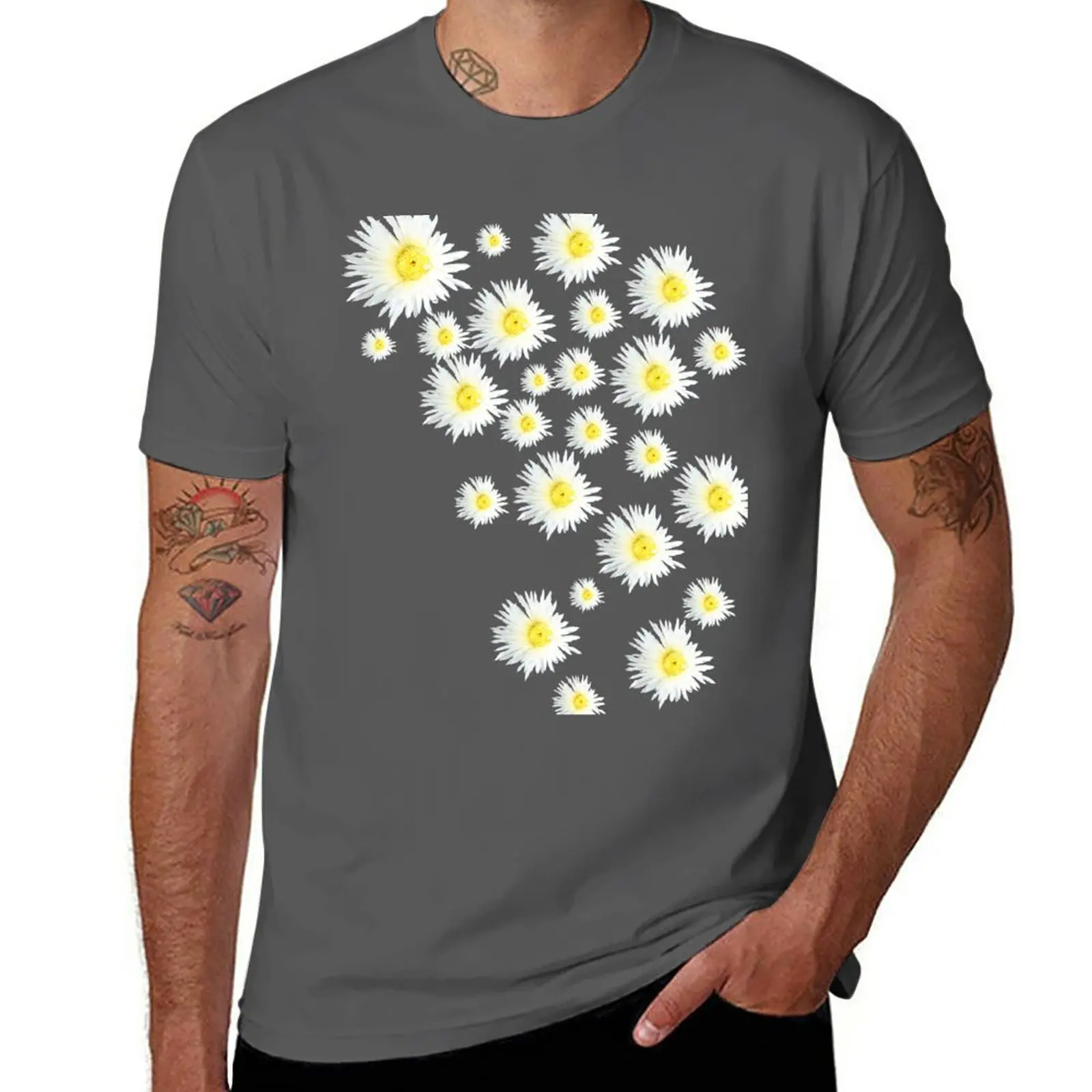 

White Flower - daisy like T-Shirt graphics sports fans anime clothes mens graphic t-shirts funny