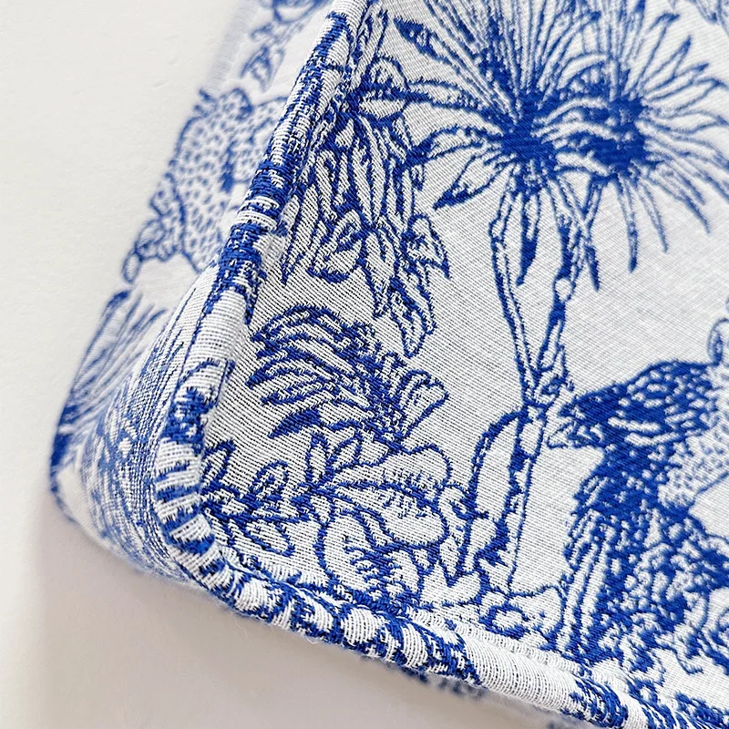 Große Kapazität Handtasche Leinen Baumwolle Blumenstickerei Retro exquisite Doodle Mode EinkaufstascheEinkaufstasche – Detail 3