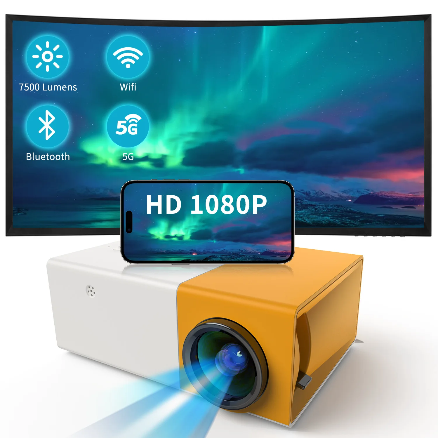 Portable Projector YG300 Outdoor Projector Portable Wifi Smart 1280 720P Smart Home Theater Video Mini Mobile projection