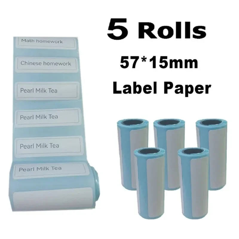 57MM Rolls Thermal Paper Self-adhesive Printing Label Papers Sticker For Pocket Thermal Mini Printer Kids Camera Photo Print