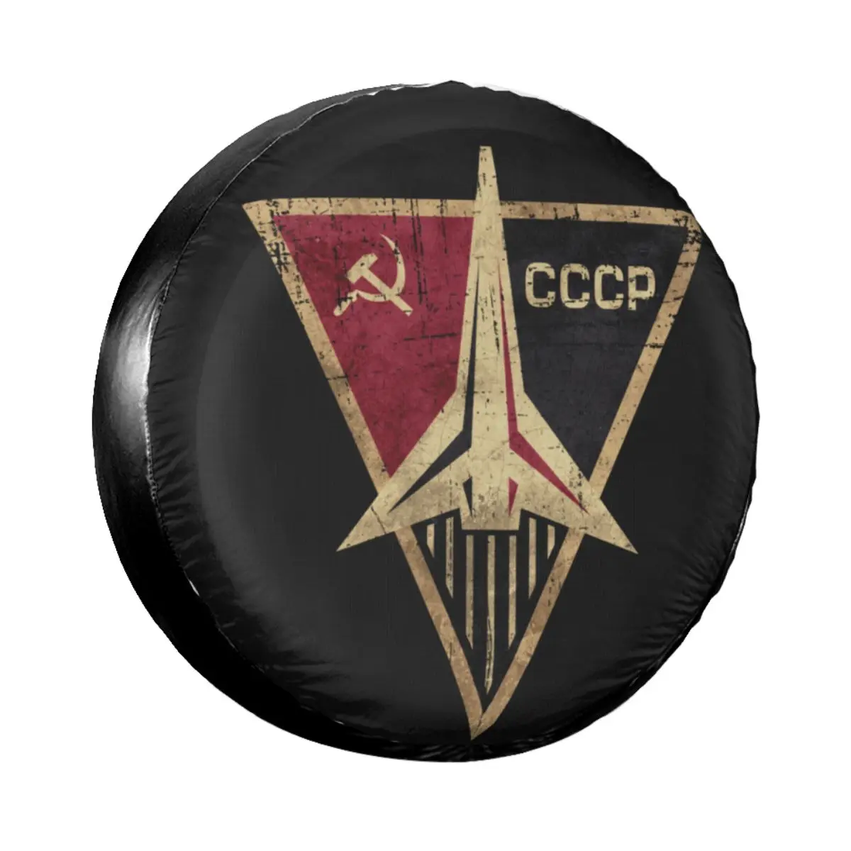 Triangular Badge Cccp Rocket Emblem Spare Tire Cover For Jeep Mitsubishi Pajero Soviet Union Ussr Space Boctok Car Wheel Covers