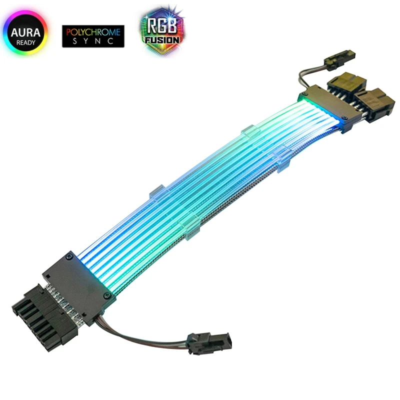 

GPU Extension Cable 8PIN+8PIN SYNC 5V ARGB Connector Extension Cord RGB Cable AURA For PC Case