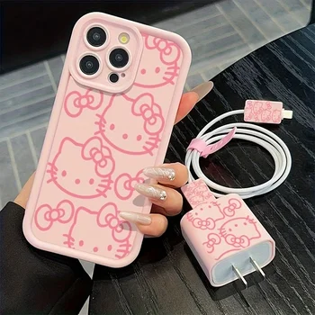 Hello Kitty Pink Phone Case For iPhone 17 16 15 14 13 12 11 Pro Max 7 8 Plus X XR X 17E Cute Cartoon Silicone Shockproof Cover 1