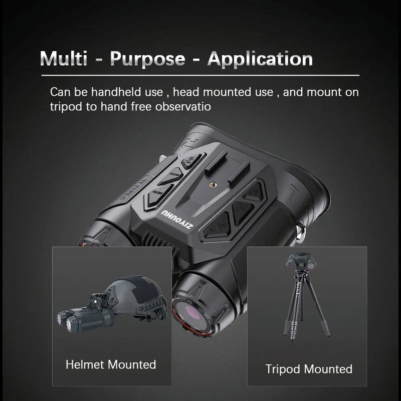 NVC900 헤드 마운트형 야간 투시 쌍안경 4K UHD WiFi 적외선 디지털 카메라 망원경 48MP 16배 줌 사냥 및 캠핑용