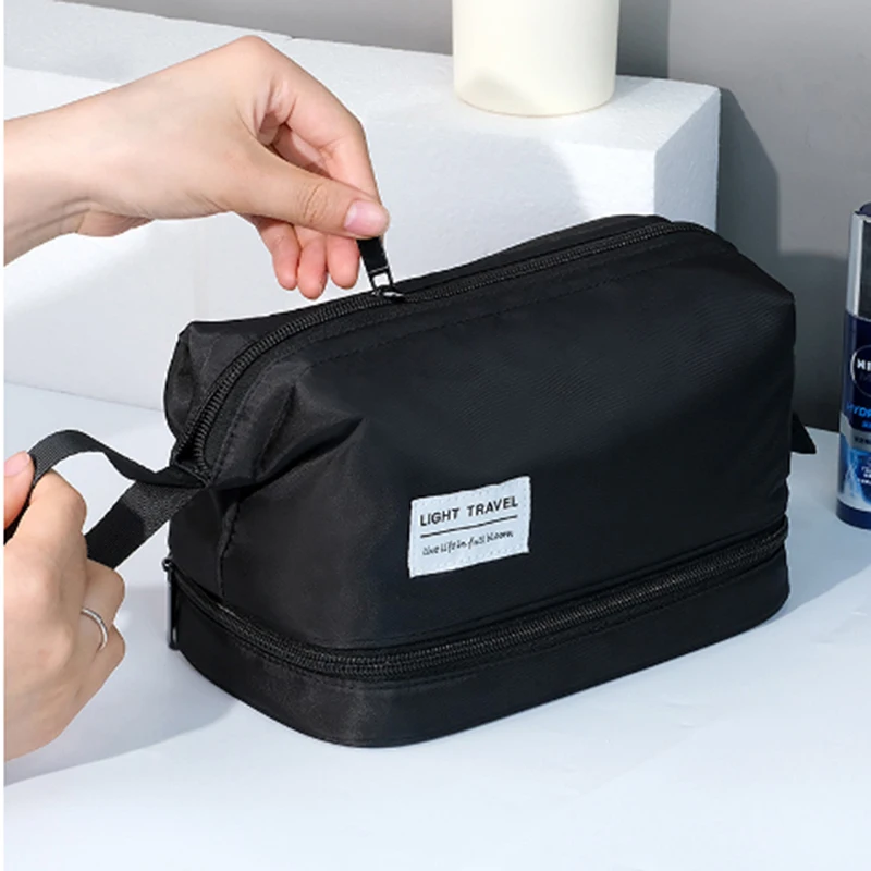 

Double-deck Waterproof Cosmetic Bag Men Wash Shaving Travel Organizer Bag Necessaries Large Capacity Women Toilet Makeup Bag