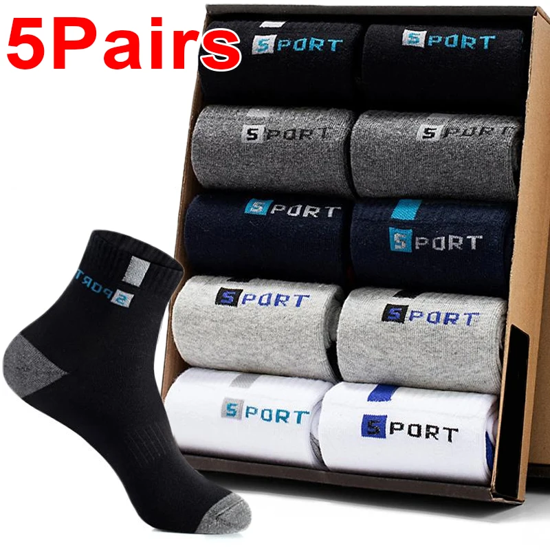

Носки мужские летние/зимние хлопковые, мягкие дышащие, дезодорирующие, деловые, черные/белые, 5 пар