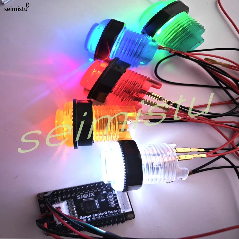 조이스틱 아케이드 DIY 키트, LED 부품 단추, 조이스틱, 인코더 컨트롤러, 라즈베리 파이 PS3 PC Neo Geo용, 2 인용