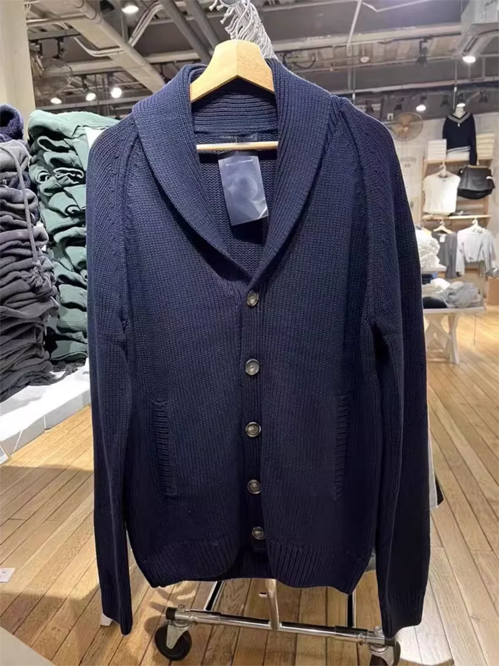 

Vintage Navy Sweater Cardigan Woman Long Sleeve V-neck Single Breasted Sweet Loose Coat Autumn Preppy Style Cotton Sweaters