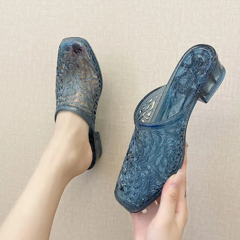 

Мюли женские пляжные, ажурные сандалии на танкетке, для путешествий и отдыха, летняя модель 2022