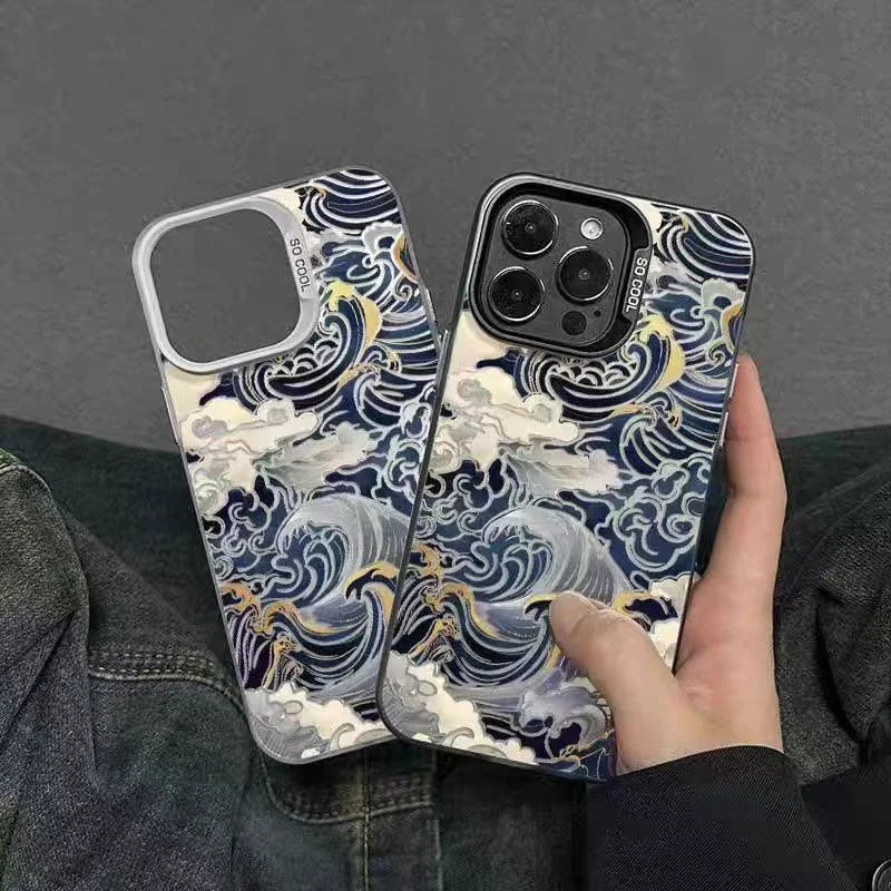 Japanese Waves Anti-Fall Matte Phone Case
