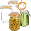 HeY LiLac Glass Mason Jar Wide Mouth Mason Jars with Airtight Lids Large Leak Proof Mason Canning Jar Clear Storage Canister Jar