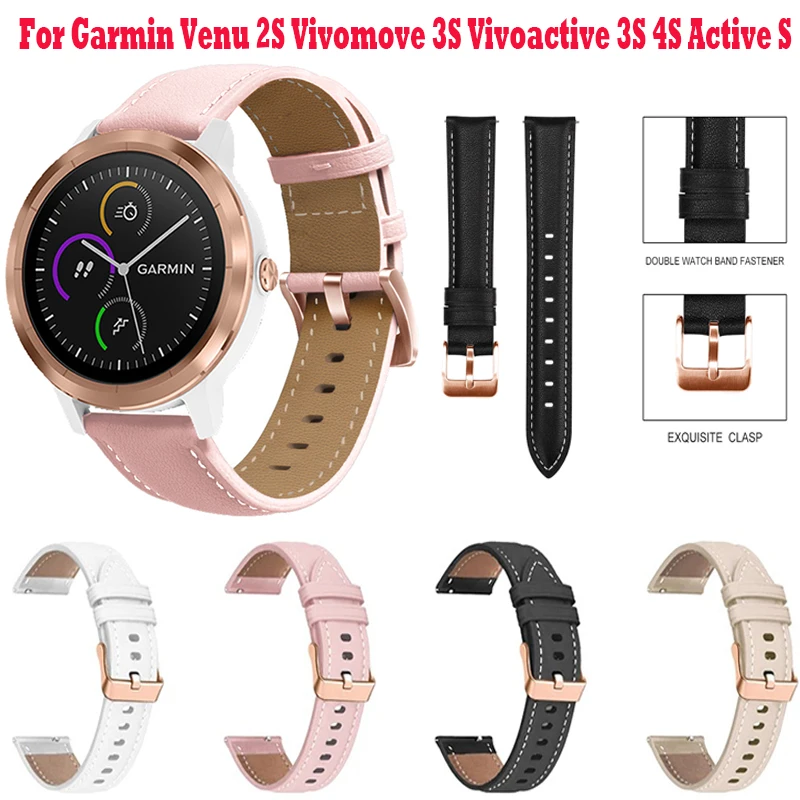 

Ремешок Vivoactive 3S для смартфона Garmin CAME 2S Vivomove 3S Forerunner 255S Active S, кожаный браслет для смарт-часов, 18 мм