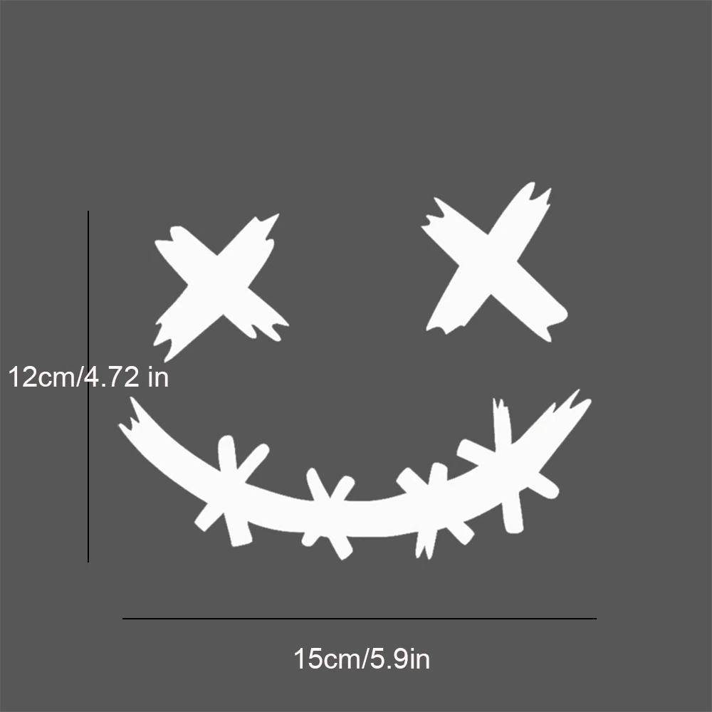 Reflective Stickers Waterproof for Motorcycle Helmet Demon Smiling Face Auto Body Car Laser
