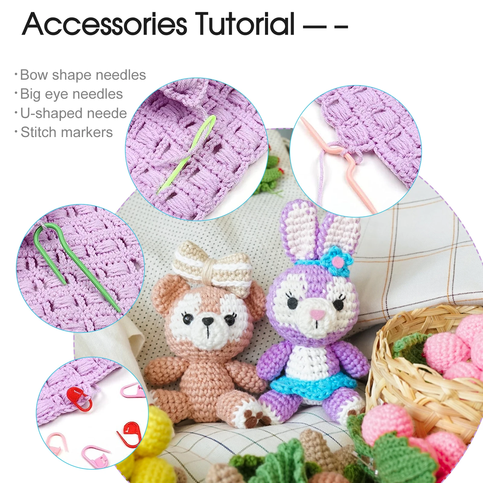 87 pcs crochet kit for beginners