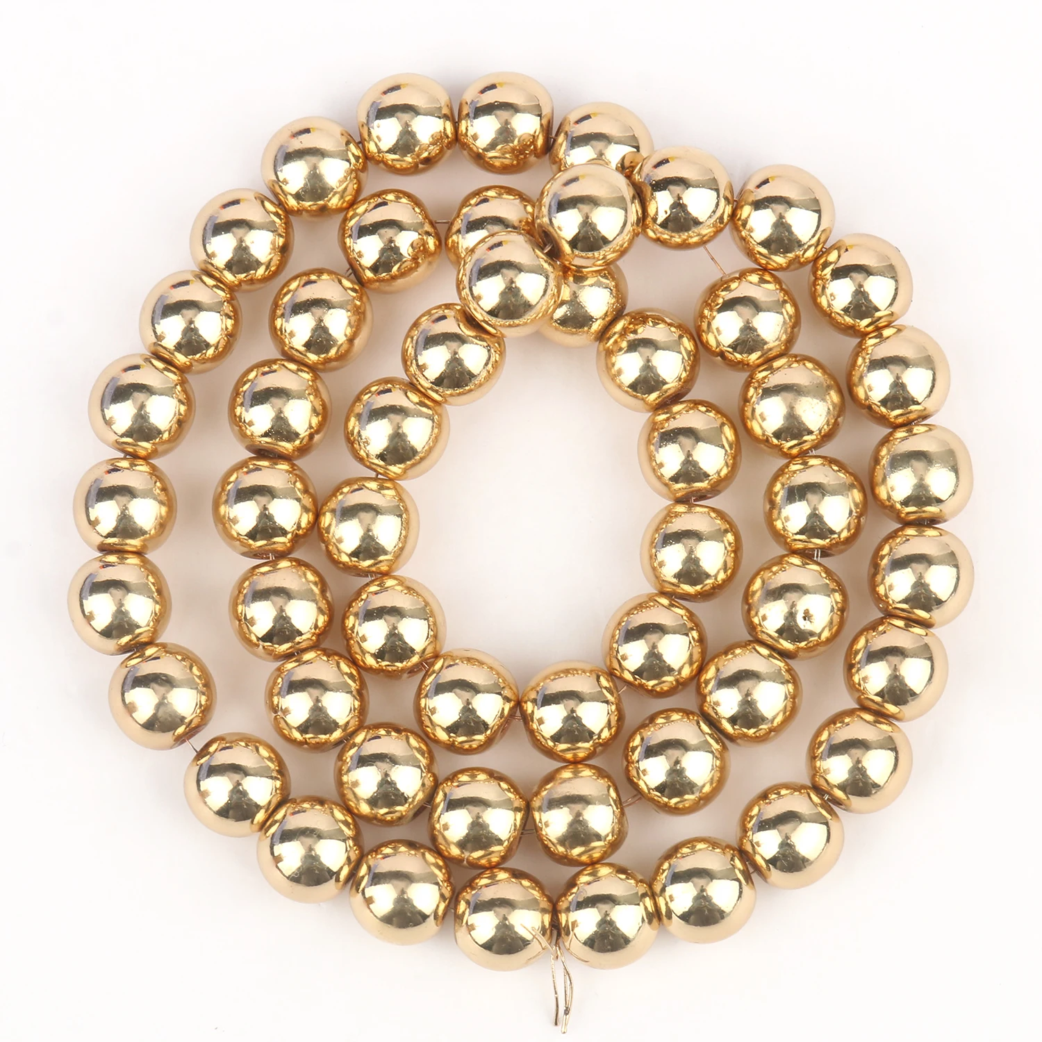 Elegant Silver-Gold Hematite Natural Stone Beads for DIY Jewelry and Accessories, 15'' Strand, 2-10mm