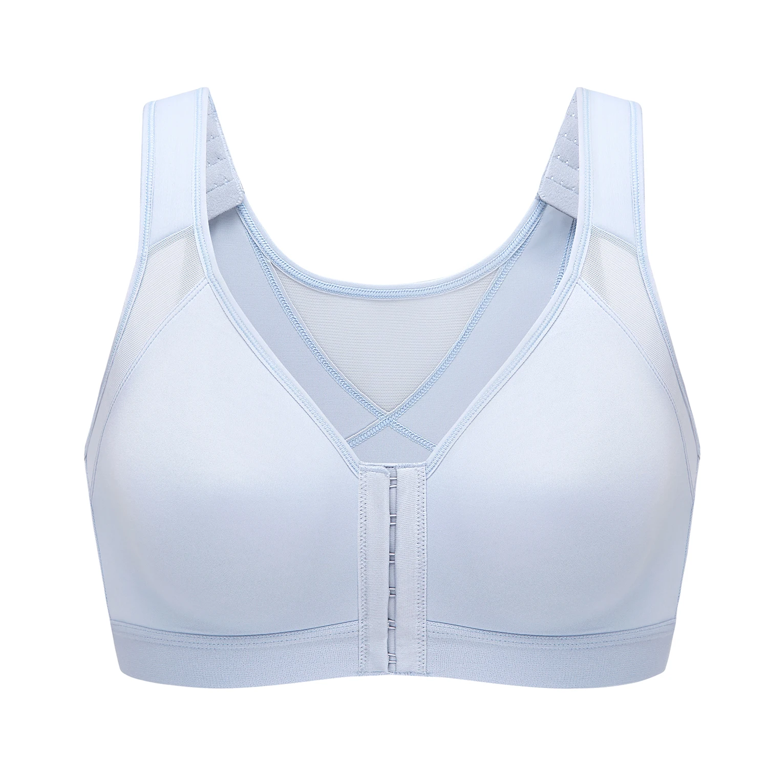 Women's Full Coverage Front Closure Wire Free Back Support Posture Bra Plus  Size Non-padded