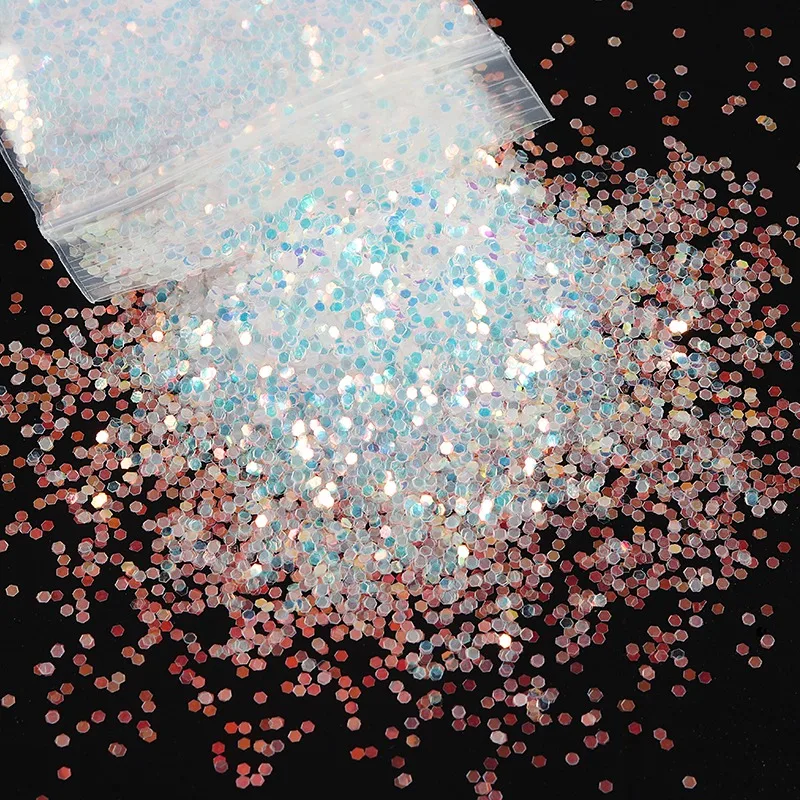 Iridescent Mermaid Nail Glitter in-1mm Ultra Thin Sequins Bead and Powder Mix Professional for Nail Supplies DIY crafts 1Bag nail glitter
