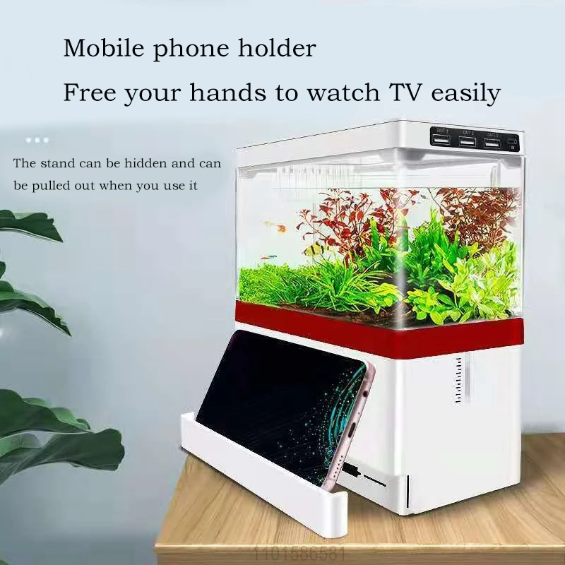 Title 2, Mini Fish Tank Acrylic Aquarium with Self Circu...
