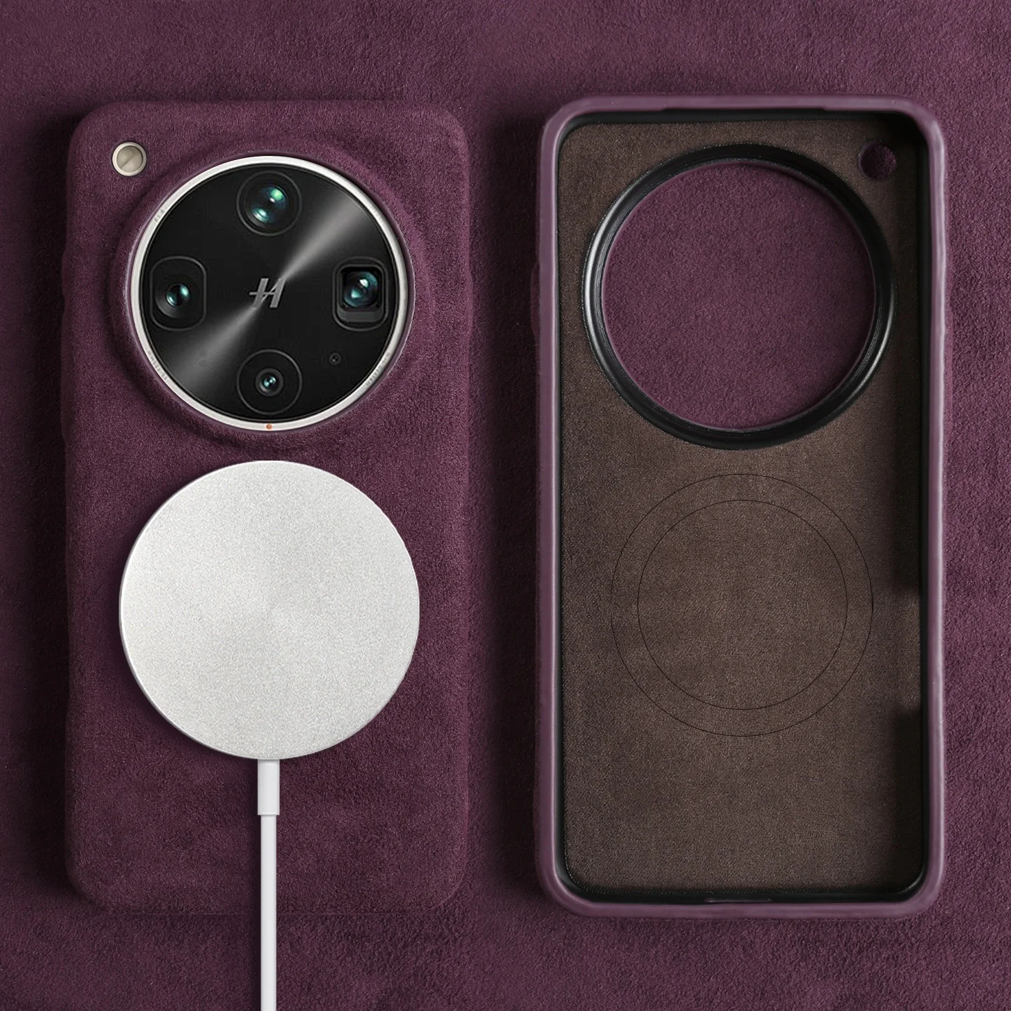 Premium Full Coverage Magnetic Case with Alcantara and Magsafe Compatibility - Supercar Suede Finish