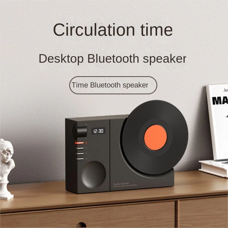 

3C Founder Time Bluetooth Speaker Desktop Retro Clock Subwoofer Rotatable Film Interior Decorationnew Hot Sale 2024 Dropshipping