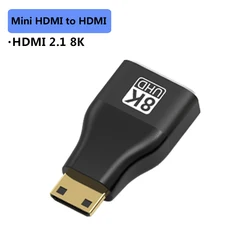 Ultra HD HDMI 2.1 Right Angle Adapter - Male to Female Connector (Mini HDMI to HDMI)