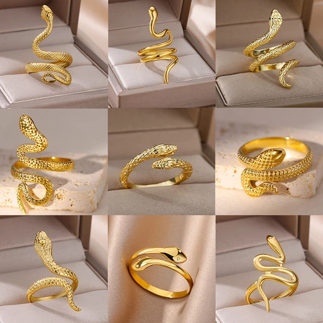New Design Fashion Jewelry Luxury Gold Color Snake Rings For Women Girl  Exquisite Shiny Finger Ring Wedding Jewelry Gift - AliExpress