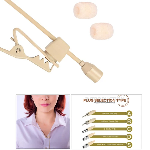 무대용 라발리에 마이크, XLR 클립, 라펠 마이크, 무대 집 예배 강사 마이크, 베이지, 3 핀, 4 핀, 3.5mm 4