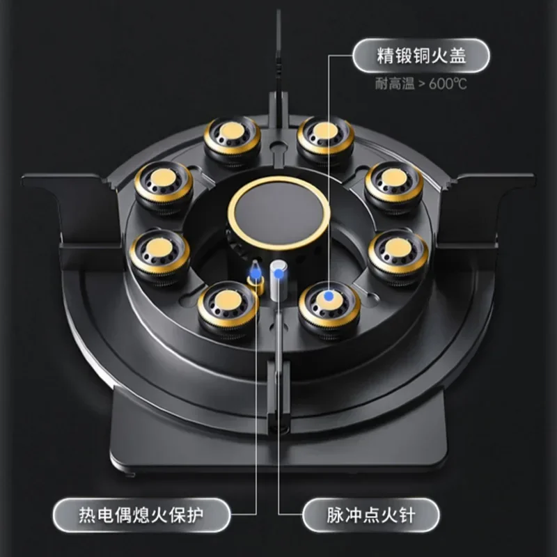Can Be Turned up Timing Fierce Fire Gas Double Burner Household Gas Furnace Natural Liquefied Petroleum Stove Embedded