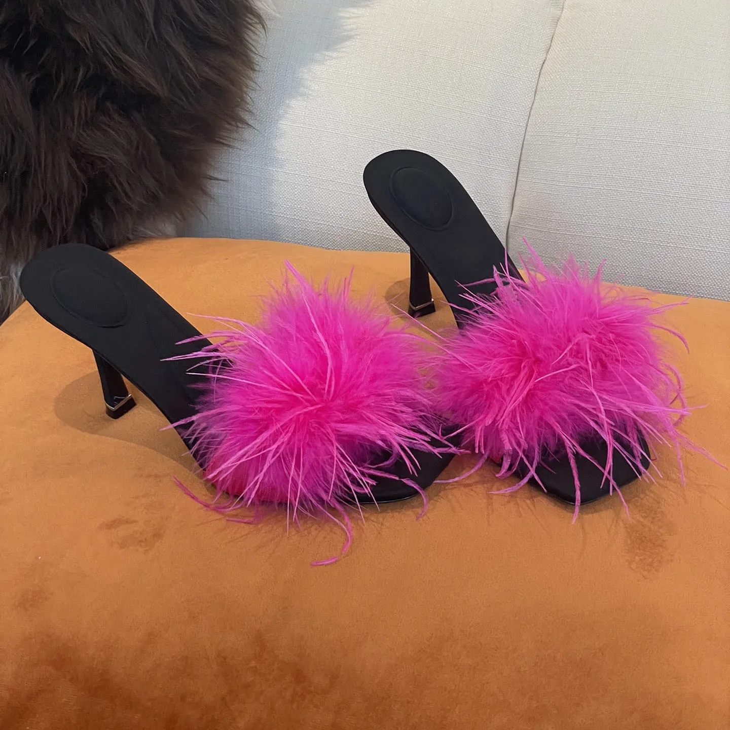 2022 Summer Slippers Feather Women 