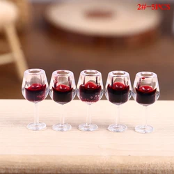 Set of 5 Miniature Dollhouse Resin Wine Bottle and Glass Set (2)