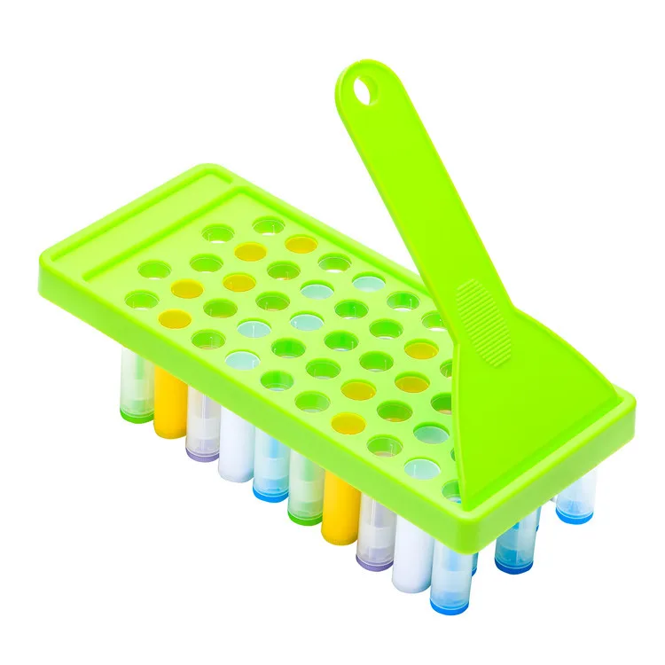 Lip Balm Crafting Kit 2pcs/set Includes Lip Balm Pouring Tray and Spatula set for 50pcs/time 0.15oz (4.25g) Gloss Tubes