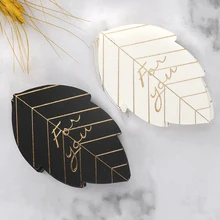 

50-100pcs Leaf shape Tags Gold Stamping Paper Cards Handmade Gift For You Cards Party Present Wrapping Labels DIY Craft Supplies