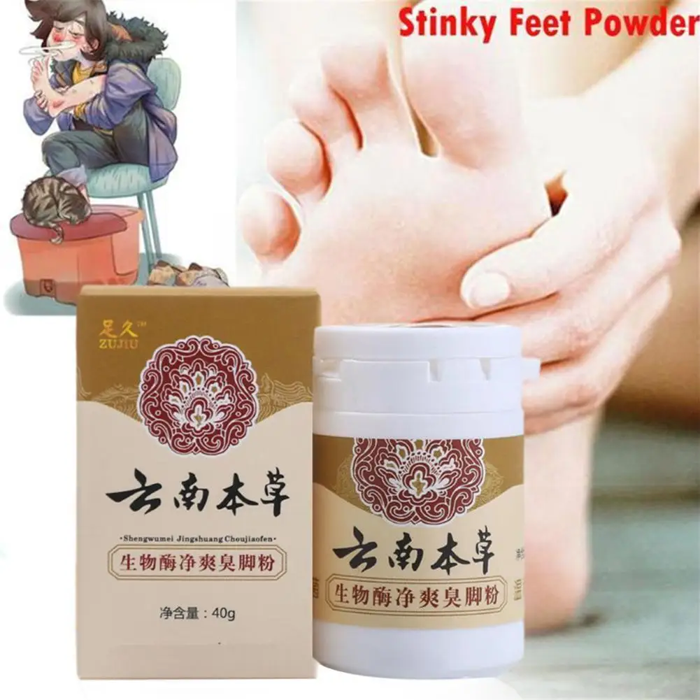 40g Herbal Anti-fungal Foot Powder Antibacterial Deodorant Itch Foot Antifungal Powder New Sweat Odor Anti Care herbal foot cream