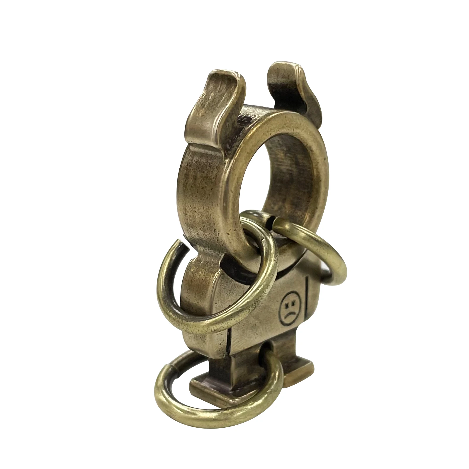 EDC Brass Beads Demon Cute Sad Face Key Ring Bottle Opener Keychain Decoration paracord accessories outdoor accessories paracord keychain