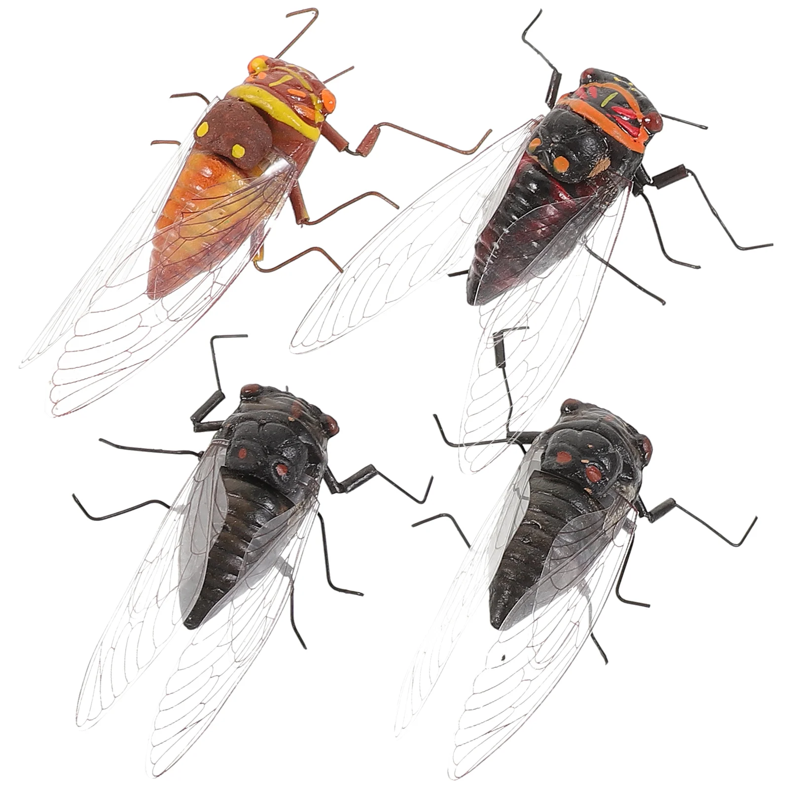 

4pcs Artificial Cicada Models Simulation Cicada Decor Scene Adornments Teaching Model