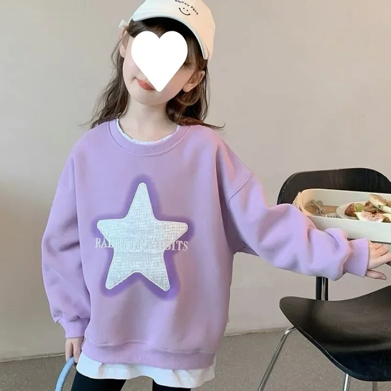 용수철 여성용 긴팔 캐주얼 맨투맨, 스타일리시 풀오버 상의, 2024 가을 신상