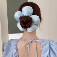 Women's Scrunchies Flower Hair Ties Three Dimensional Bread Hair Ties Large Intestine Fashion Hair Accessories Kawaii Headwear - Image 3