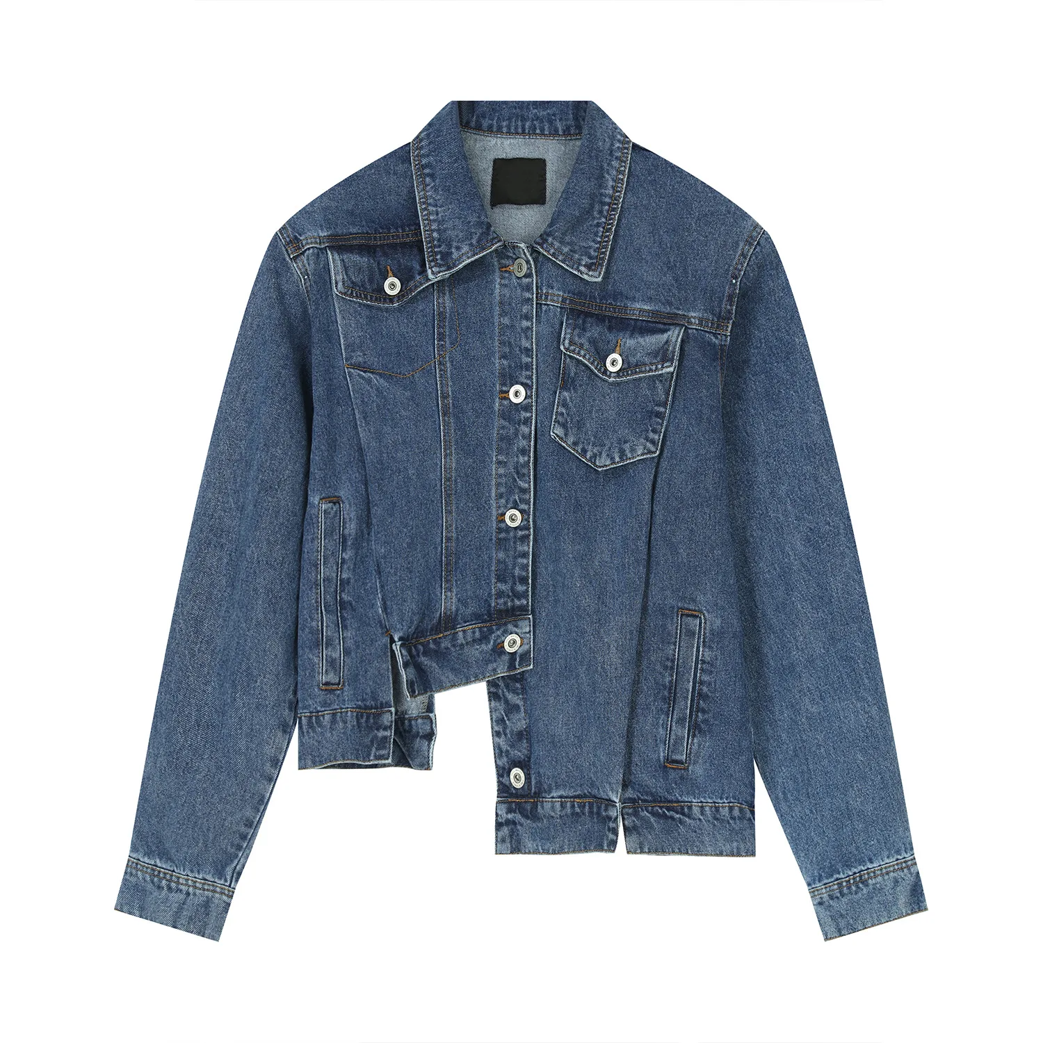 Men's Korean Version Irregular Design Sense Shoulder Pads Short Jeans Jacket Men's Fashion New Style Denim Jacket Streetwear