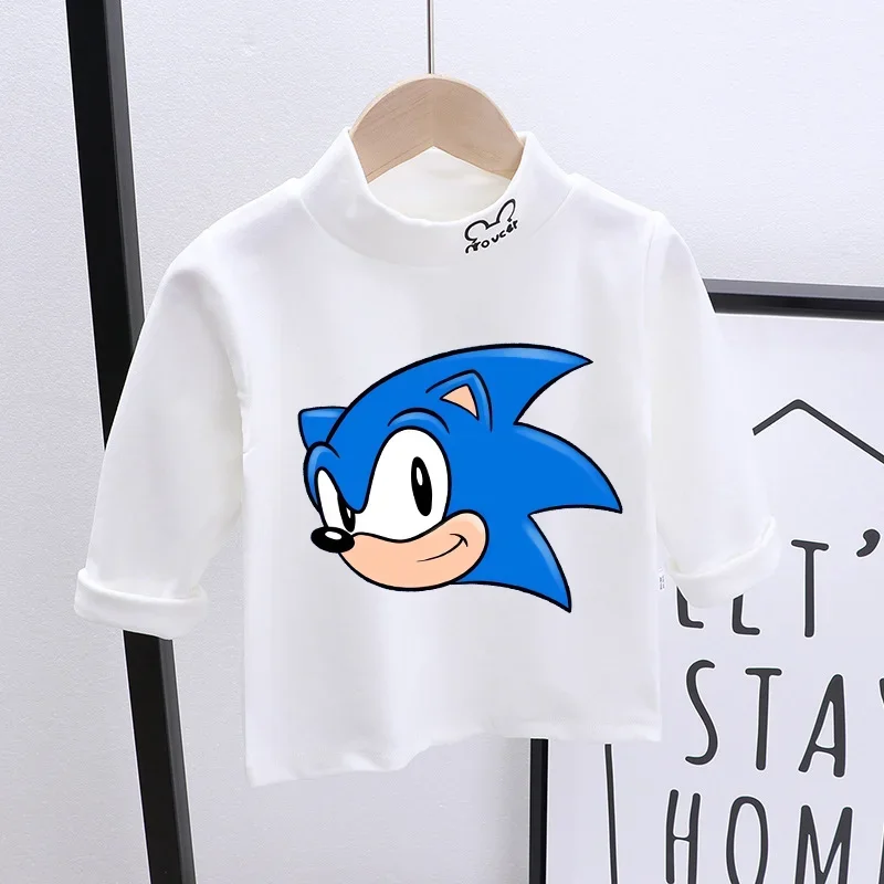 thumbnail image 1 of Camisetas largas para niñas de Sonics, ropa para niños, abrigo base, sudadera de dibujos animados para primavera y otoño, ropa para el hogar, tops, ropa para bebés, regalos de cumpleaños, 1 of 5
