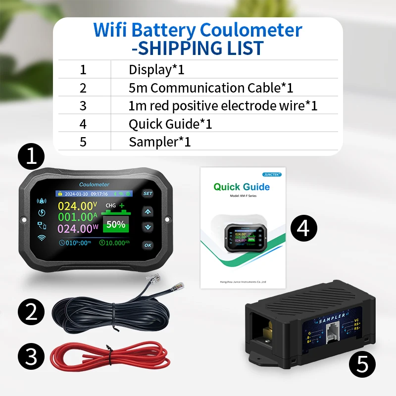 WiFi Coulomb Meter KM140F Power Volt-Ammeter lithium Lead acid Battery Capacity Indicator RV Battery Monitor