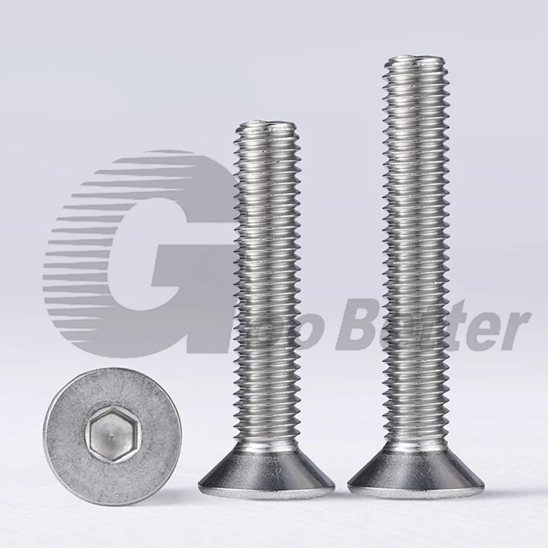 

M1.6 M2 M2.5 Hex Socket Countersunk Screw 304(A2) Stainless Steel Allen Flat Head Screw Bolts L=3-40mm