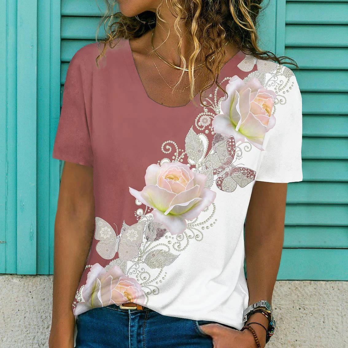 TATUM FLORAL TEE in 2023  Floral tee, Women, Floral tshirts