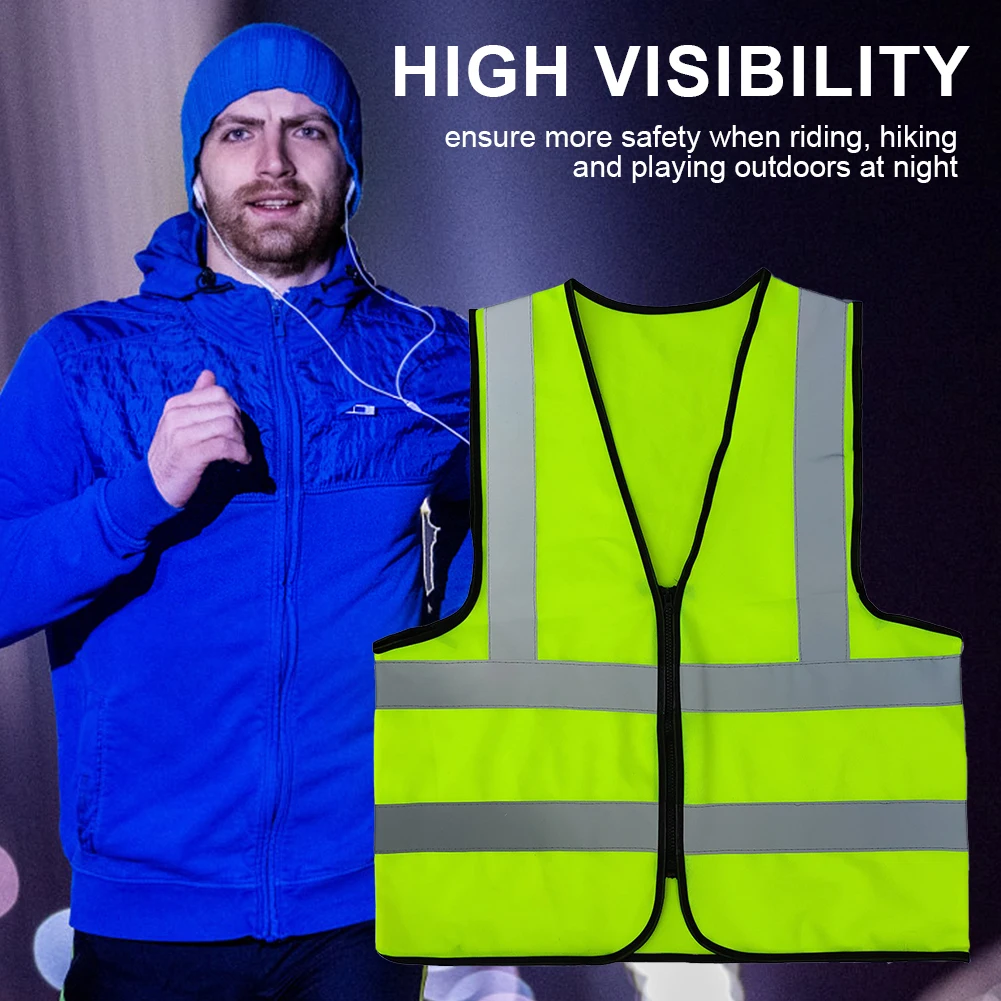 Reflective Vest High Visibility Vest 2 Reflective Strip Car Safety for Outdoor Traffic Safety Cycling