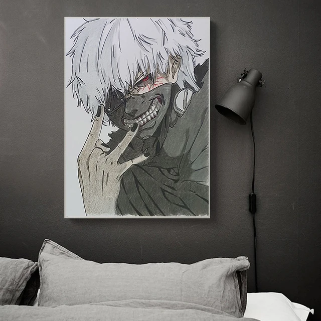 JYQO Best Animes Poster Tokyo Ghoul Ken Kaneki Anime Poster Wallpaper Art  Artwork Japanese Cartoon Poster Decorative Painting Canvas Wall Art Living