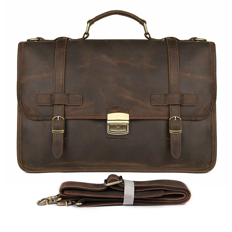Men’s Briefcase Bag Leather British Style