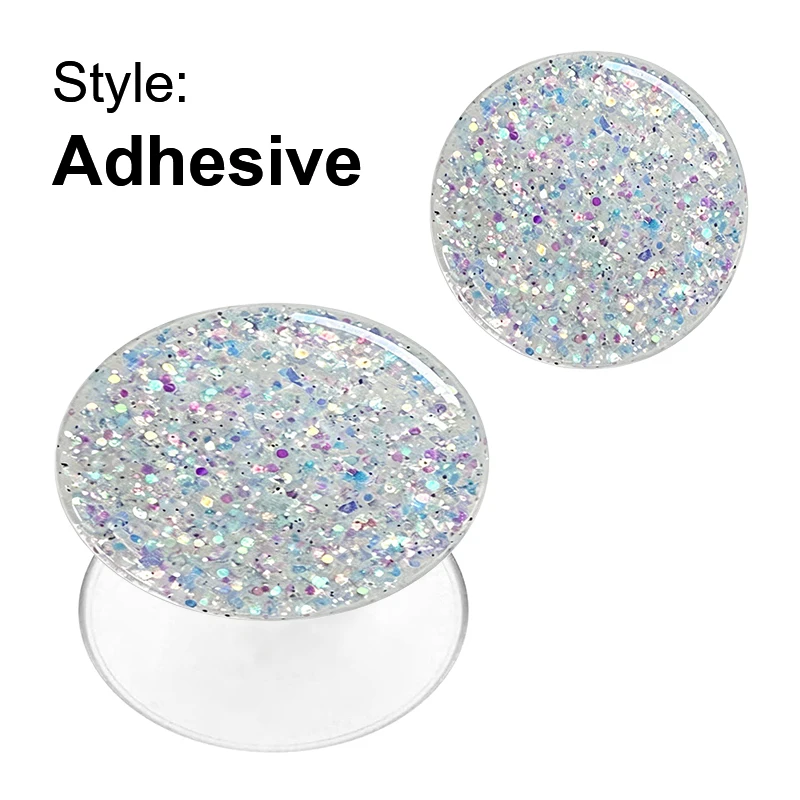 Glitter Foldable Phone Grip and Ring Holder with Adhesive