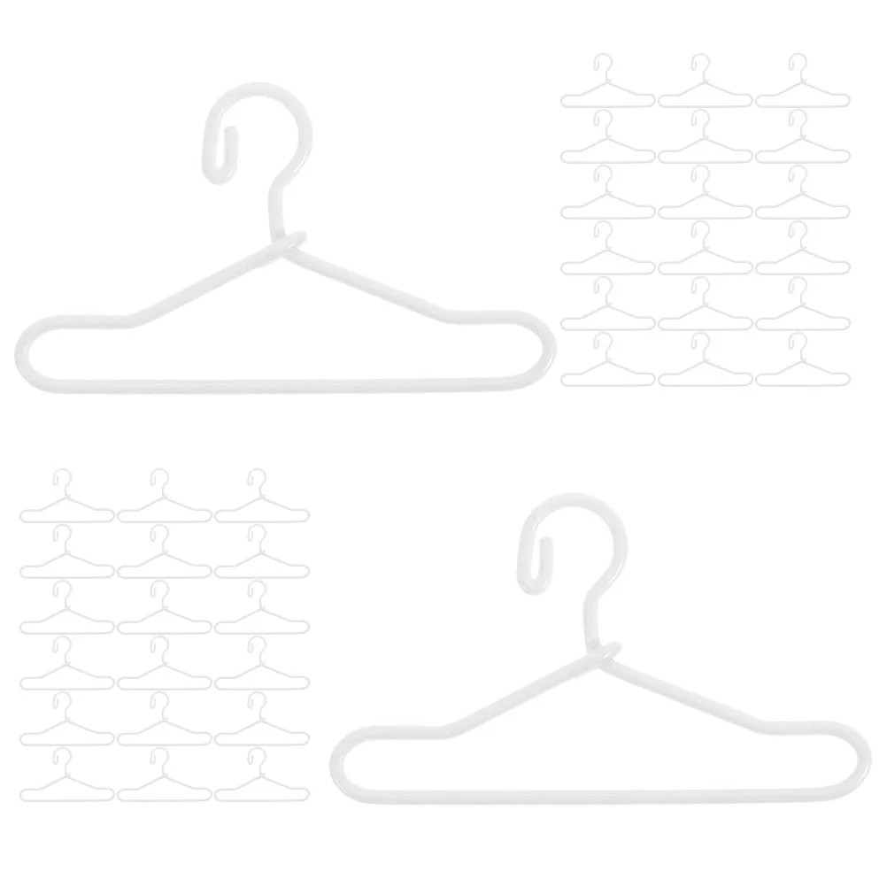 

40 Pcs Mini Hanger Closet Hangers Clothing Simulated Clothes Rack Miniature Ornaments House Metal Alloy
